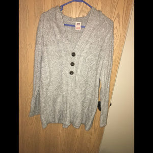 2x Faded Glory Hooded Cable Knit Sweater